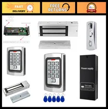 Electric Magnetic Door Lock Kit - 1200lb Access Control System, Waterproof Keypa