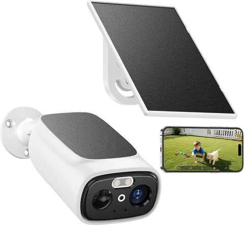 Solar Home Security Cameras Outdoor |2.4&5GHZ WI-FI, 2K Color Night Vsion, 24/7