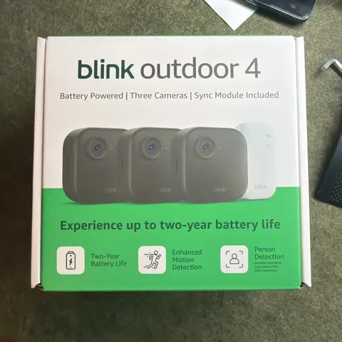 Blink Outdoor 4, (4th Gen 2025) Wireless 3 Camera Security System + Sync Module