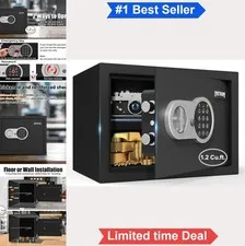 Cabinet Safe 1.2 Cu Ft Digital Keypad Key Lock Money Cash Documents Removable