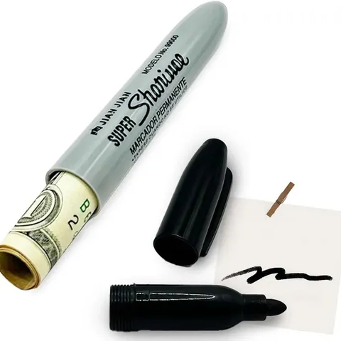Black/Red Marker Pen Hidden Compartment Sight Diversion Safe Hide Valuables*