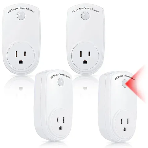 4 Pieces Motion Sensor Sockets Indoor Plug in Sensor Light Control Switch 120.
