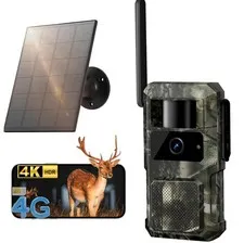 4G LTE Cellular Trail Camera with Live Streaming, Solar Powered, 1440p, 0.2s Tri