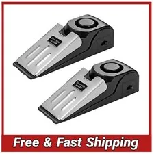 Door Stop Alarm 2 Pack 120dB Security Stopper Wedge for Travel Hotel Home Safety