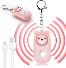Personal Alarm for Women - 130dB Loud Rechargeable with Led Strobe Light, Self D