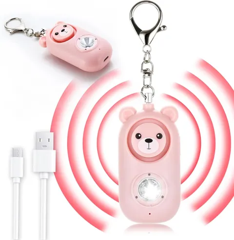 Personal Alarm for Women - 130dB Loud Rechargeable with Led Strobe Light, Self D