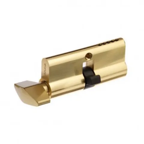 BRAVA-Fixed Cam Euro Cylinder & Turn-Polished Brass -Free Postage