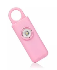 SEE VIDEO! Self Defense Siren. Personal Alarm. Emergency Keychain. Pink.