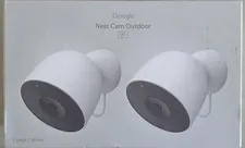Google Nest Cam Outdoor (wired, 2nd gen) 2K Video and Gemini  2-Pack Snow -New