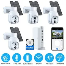 Solar Battery Powered Wireless Security Camera System Outdoor Wifi IP Camera PIR