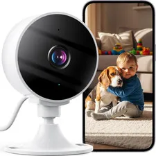 2K Camara De Seguridad 24/7 Para Casa Interior WiFi Alexa Con Audio y Micrófono