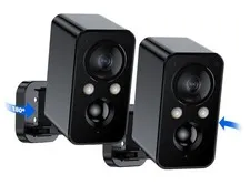 2Packs Security Cameras Wireless Outdoor: 180° Horizontal Cameras for Home Se...