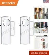 Secure Your Space with 90dB Wireless Door Window Alarm - 2 Pack, Easy Install