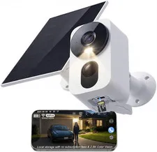 2.5K Solar Security Camera: Wireless Outdoor 4MP Color Night Vision with Solar P