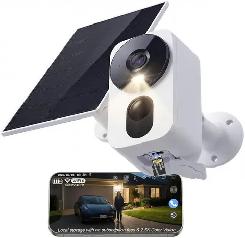 2.5K Solar Security Camera: Wireless Outdoor 4MP Color Night Vision with Solar P
