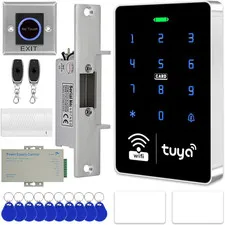 Wifi TUYA Security Access Control System Kit with Waterproof RFID Keypad Door Lo