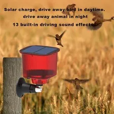 Solar Powered Animal Deterrent with Alarm Light Motion Sensor 1200mAh