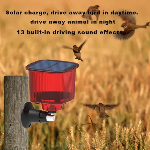 Solar Powered Animal Deterrent with Alarm Light Motion Sensor 1200mAh