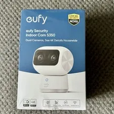 eufy S350 4K Indoor Security Camera Dual Cameras 360° PTZ Baby Monitor 8×Zoom