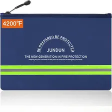 Fireproof Document Bags,14.2”X 10.0”Waterproof Fireproof | Money Bag with Alumin