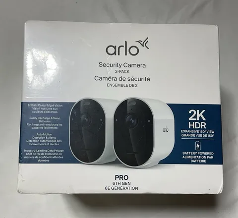 Arlo Pro 6 Wire-Free 2K Security Camera - White - 2 Pack New & Sealed G7