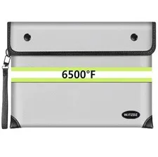 6500°F Upgraded Fireproof Money Bag,10 Layers of Heat Insulated Materials,Fir...