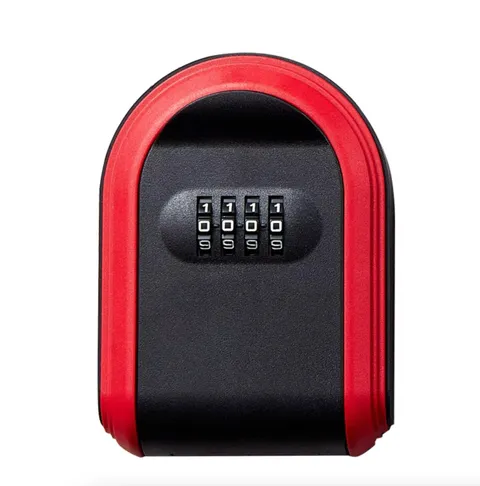 4 Digit Red Wall Mounted Resettable Code Security Key Safe