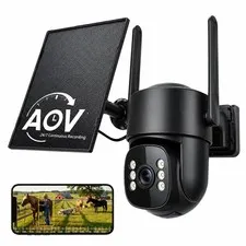 4G LTE Solar Security Camera - No WiFi, 24/7 Recording, 2K Night Vision, Pan Til