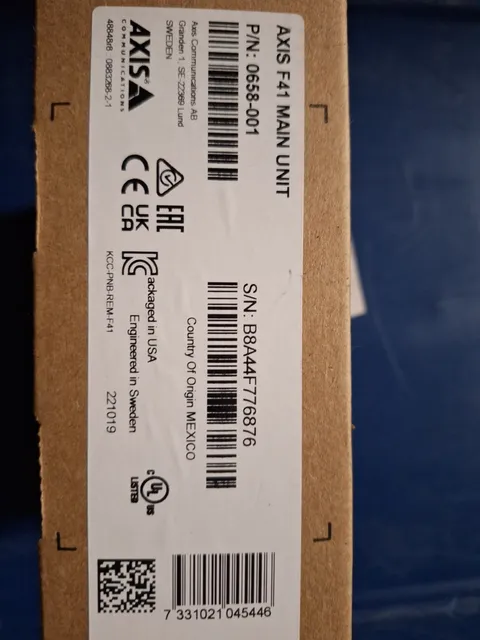 Axis Communications F41 Main Unit P/N: 0658-001 (BRAND NEW IN BOX)