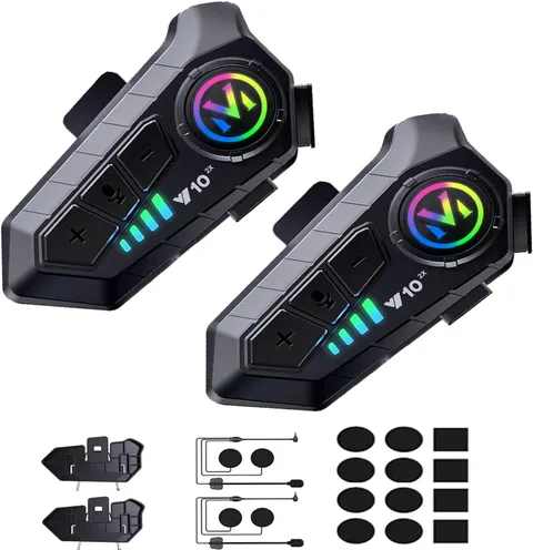 2 Pack Helmet Bluetooth Intercom IP65