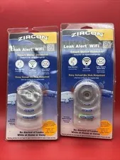 2 Zircon Leak Alert WiFi Smart Water Detector Audio Visual Mobile Alerts SEALED