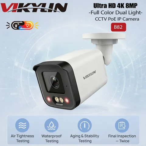 Vikylin 4K 8MP Security IP PoE Camera Smart Dual Light Full Color Night Vision