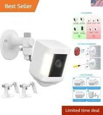 Durable Wall Mount Bracket Set for Ring Spotlight - Drill or No Drill Install
