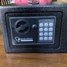 Roloway Fireproof Safe Box Electronic & Key Lock Small Black Fire Resistant Safe