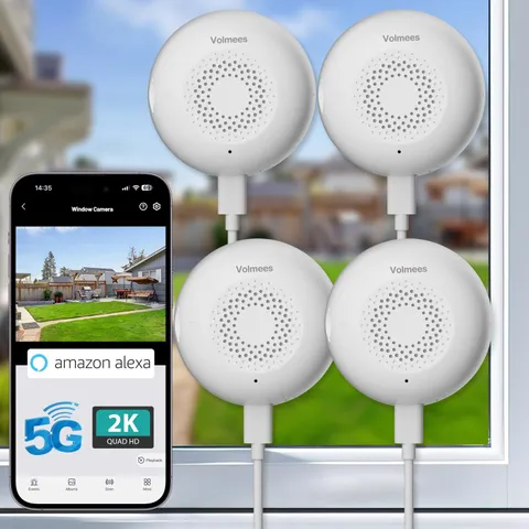 2K Window Camera, 5G & 2.4GHz WiFi Indoor Dome Camera for Home Security w/Ful...
