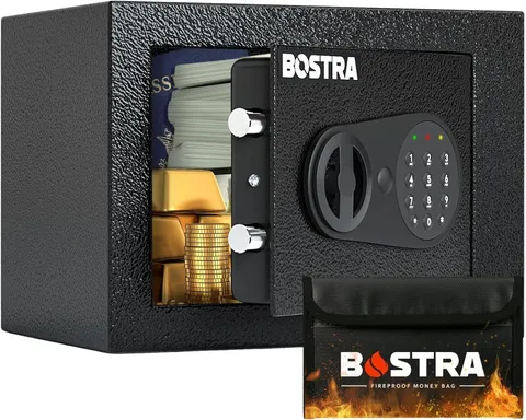 Fireproof Safe Box with Sensor Light & Money Safe Box with Digital Keypad Black
