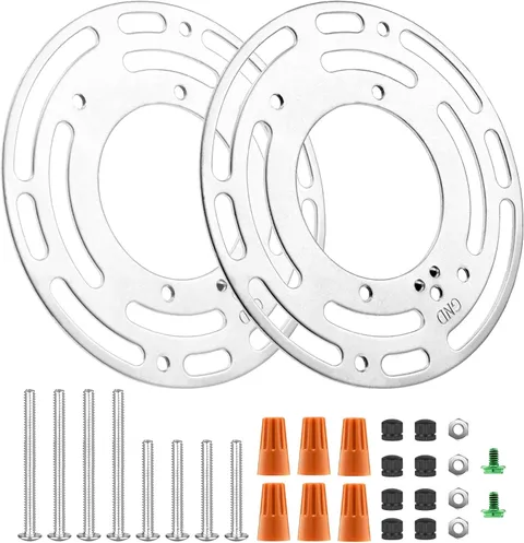 2 Pack Universal Light Fixture Mounting Bracket, 4 Inches Diameter Steel Round U