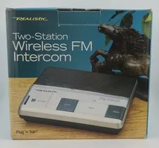Realistic Two Station Plug and Talk Wireless FM Intercom #43-224