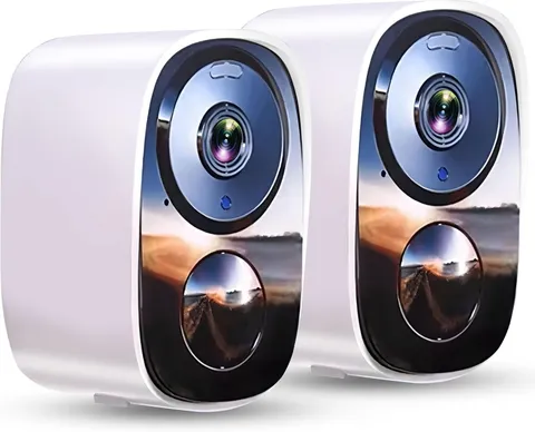 Wireless Security Camera 2Pack- Outdoor WiFi Security Cameras, Color Night Visio