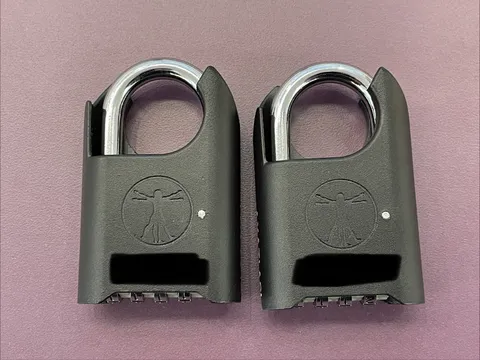 Set Of 2  DaVinci Locks Padlock Black Heavy Duty 4-Digit CombinationHigh Collar