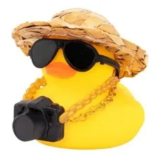Car Decorations Rubber Ducks, Dashboard Rubber Ducky Mini Camera Black Glasses