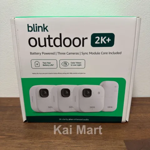 NEW BLINK OUTDOOR 2K+ WIRELESS SECURITY 3 CAMERA SYSTEM - WHITE - SHIPS TODAY