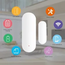 Wifi Smart Door Window Sensor Magnetic Alarm For Home Security Garage Apartment