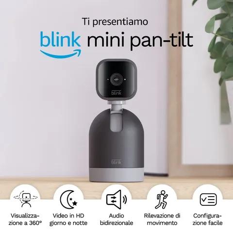 Blink Mini Pan-Tilt Camera Smart Security Camcorder, Indoor HD