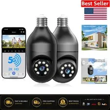 Smart Outdoor Light Bulb Security Camera - 5G WiFi, Night Vision & Two-Way Talk