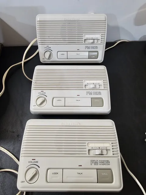 Lot Of 3 Vintage Radio Shack Realistic FM 3 Channel Wireless Intercom 43-219