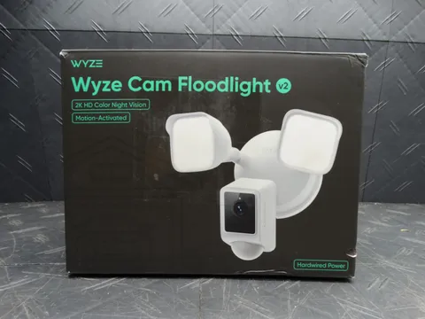 Wyze Wired Outdoor Wi-Fi Floodlight v2 Security Camera, Color Night Vision, LEDs