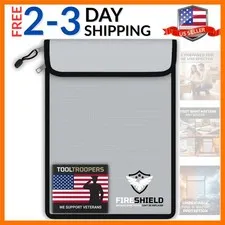 FIRESHIELD PRO Upgraded 2000°F Fireproof Document Bag w/ Dual Pockets – Fire ...