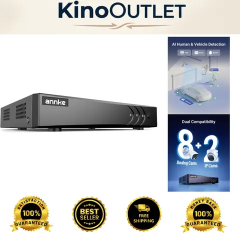 8CH Security DVR Recorder with AI Features & Remote Access, No Hard Drive Needed