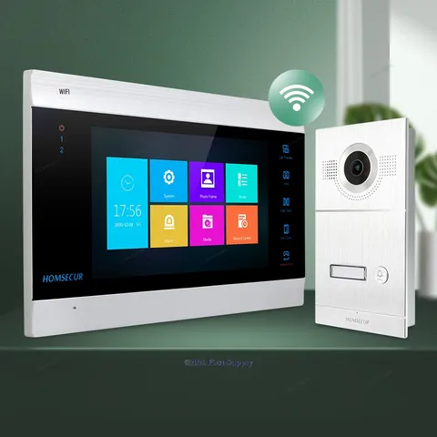 HOMSECUR 7" Wired WIFI Video Door Entry Phone Call System CCTV Camera Supported